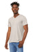 Bella + Canvas BC3005CVC Mens CVC Short Sleeve V-Neck T-Shirt Heather Dust Model Front