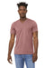 Bella + Canvas BC3005CVC Mens CVC Short Sleeve V-Neck T-Shirt Heather Mauve Model Front