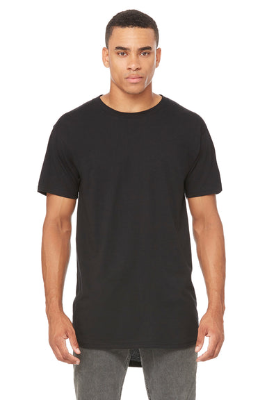 Bella + Canvas 3006 Mens Long Body Urban Short Sleeve Crewneck T-Shirt Black Model Front