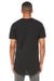 Bella + Canvas 3006 Mens Long Body Urban Short Sleeve Crewneck T-Shirt Black Model Back