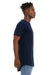 Bella + Canvas 3006 Mens Long Body Urban Short Sleeve Crewneck T-Shirt Navy Blue Model Side