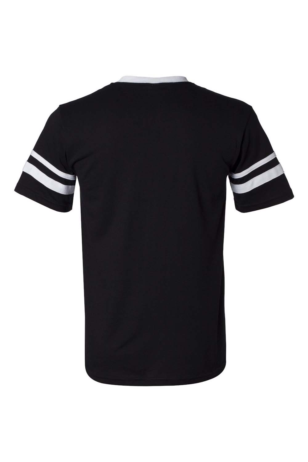 Augusta Sportswear 360 Mens Short Sleeve V-Neck T-Shirt Black/White Model Flat Back