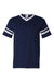 Augusta Sportswear 360 Mens Short Sleeve V-Neck T-Shirt Navy Blue/White Model Flat Front