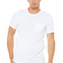 Bella + Canvas Mens Jersey Short Sleeve Crewneck T-Shirt w/ Pocket - White