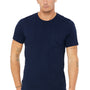 Bella + Canvas Mens Jersey Short Sleeve Crewneck T-Shirt w/ Pocket - Navy Blue