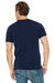 Bella + Canvas 3021 Mens Jersey Short Sleeve Crewneck T-Shirt w/ Pocket Navy Blue Model Back