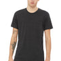 Bella + Canvas Mens Jersey Short Sleeve Crewneck T-Shirt w/ Pocket - Heather Dark Grey