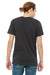 Bella + Canvas 3021 Mens Jersey Short Sleeve Crewneck T-Shirt w/ Pocket Heather Dark Grey Model Back