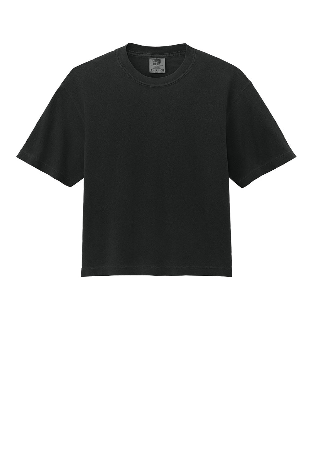 Comfort Colors 3023CL Womens Short Sleeve Crewneck T-Shirt Black Flat Front