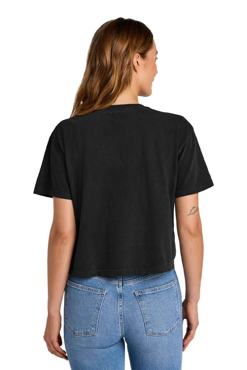 Comfort Colors 3023CL Womens Short Sleeve Crewneck T-Shirt Black Model Back