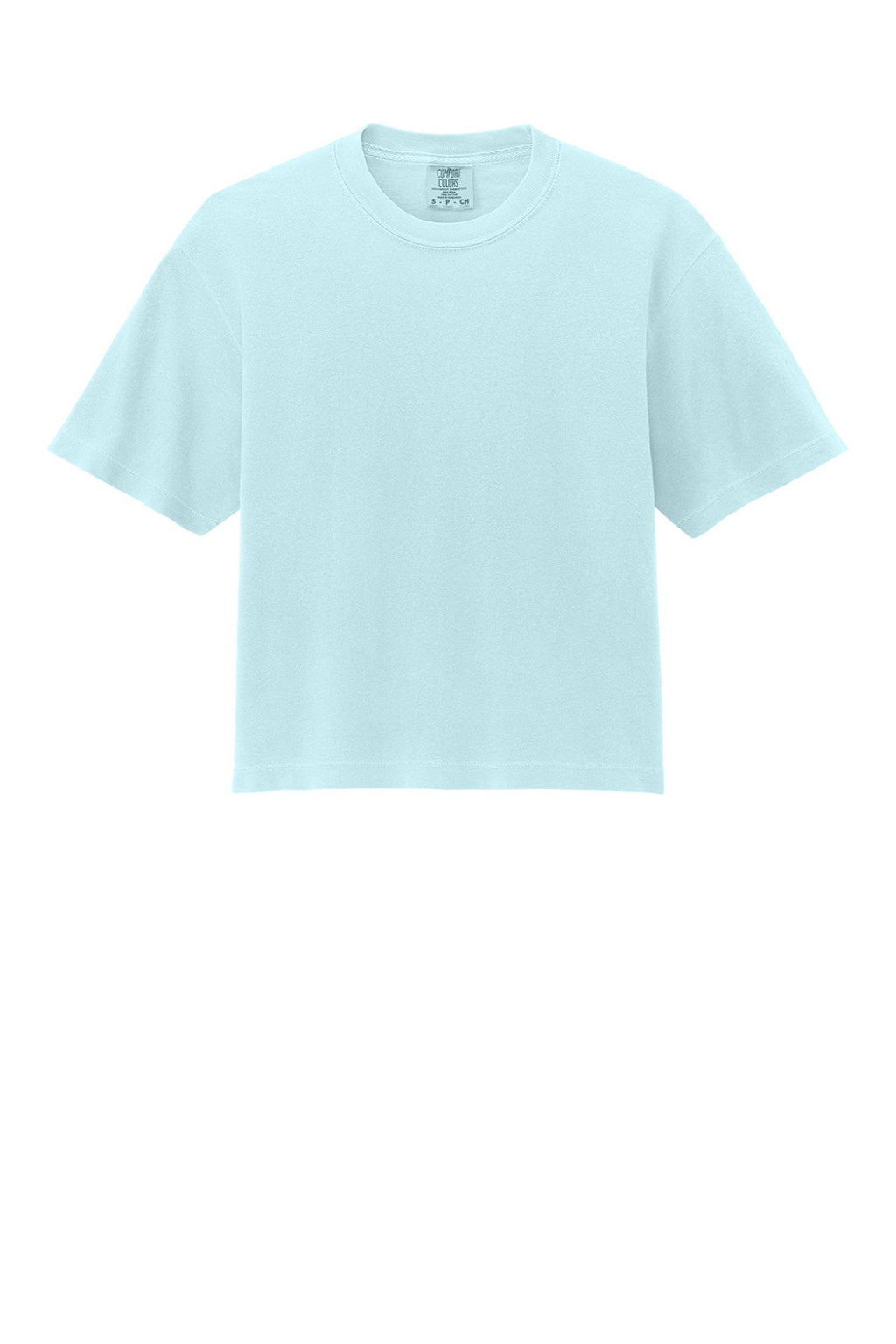 Comfort Colors 3023CL Womens Short Sleeve Crewneck T-Shirt Chambray Blue Flat Front