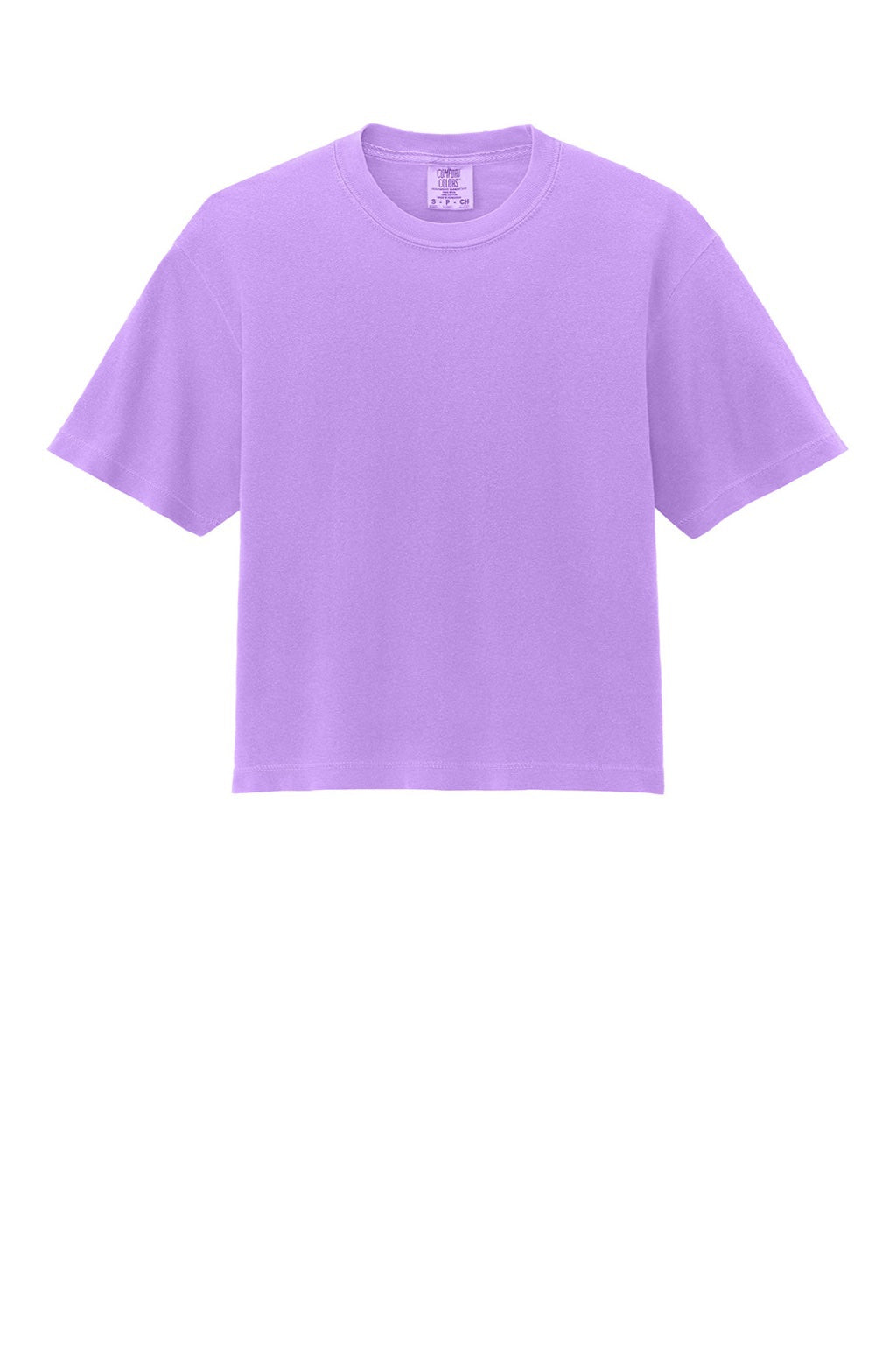 Comfort Colors 3023CL Womens Short Sleeve Crewneck T-Shirt Neon Violet Purple Flat Front