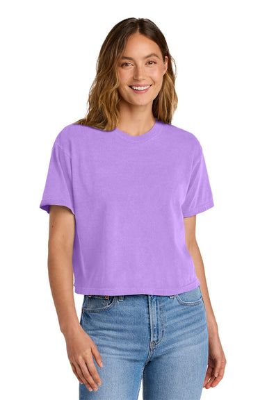 Comfort Colors 3023CL Womens Short Sleeve Crewneck T-Shirt Neon Violet Purple Model Front