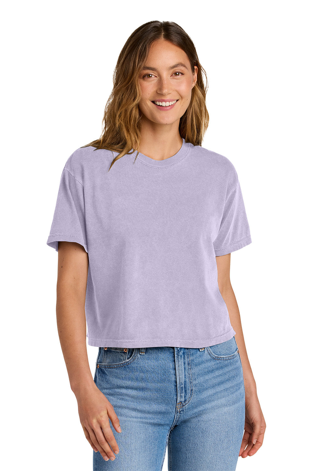 アプリコット Comfort Colors 3023CL Womens Orchid Purple Short Sleeve Crewneck T