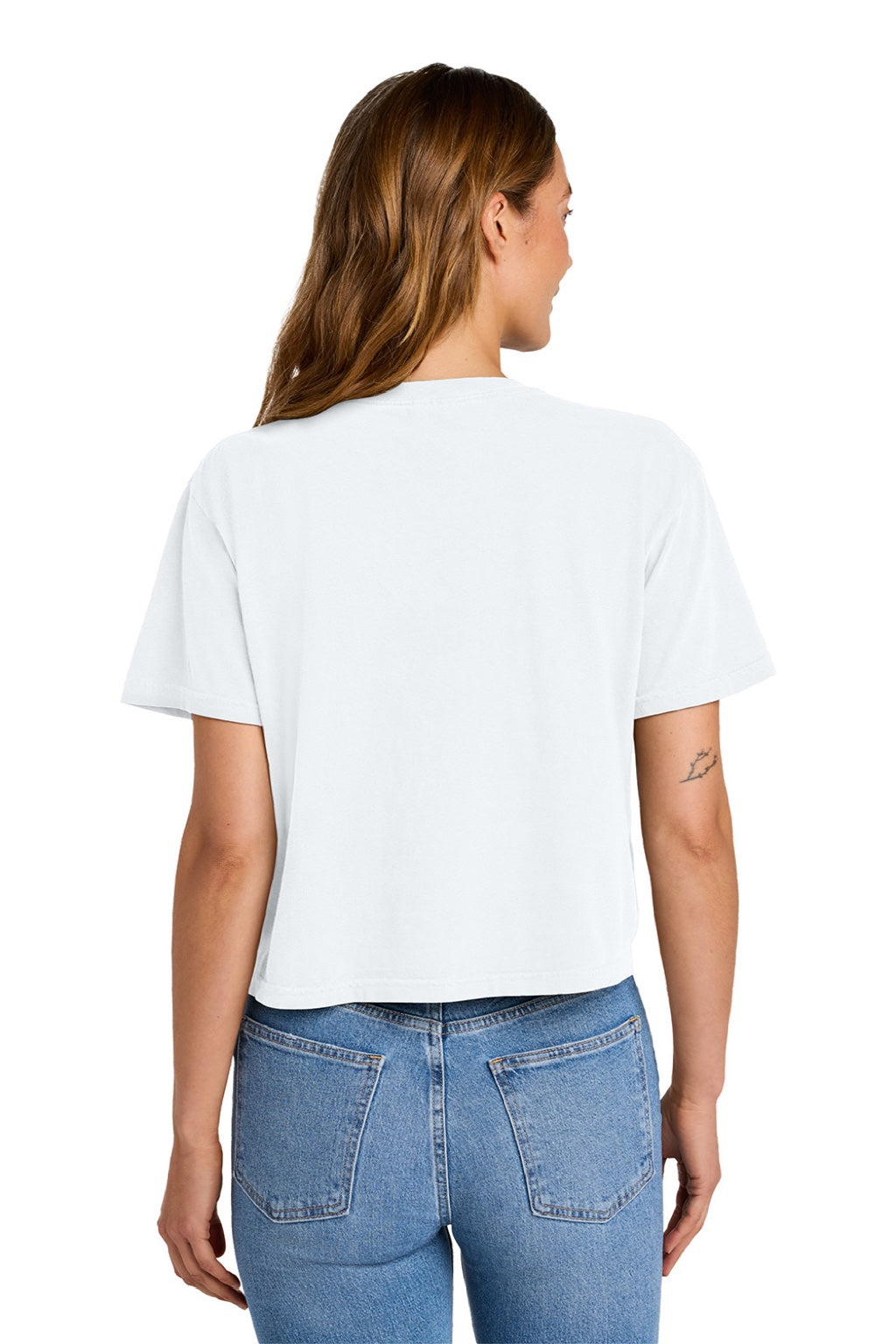 Comfort Colors 3023CL Womens Short Sleeve Crewneck T-Shirt White Model Back