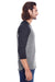 Threadfast Apparel 302G Mens 3/4 Sleeve Crewneck T-Shirt Grey/Black Model Side