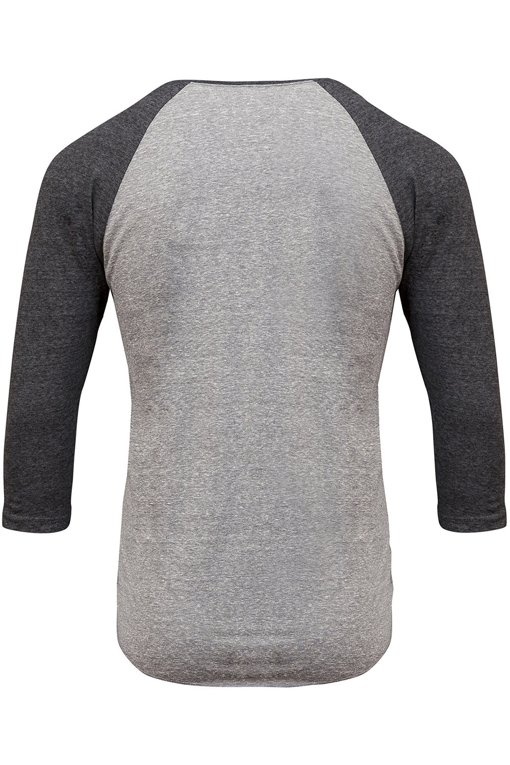 Threadfast Apparel 302G Mens 3/4 Sleeve Crewneck T-Shirt Grey/Black Flat Back
