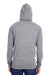 Threadfast Apparel 302Z Mens Full Zip Hooded Sweatshirt Hoodie w/ Pockets Grey Model Back