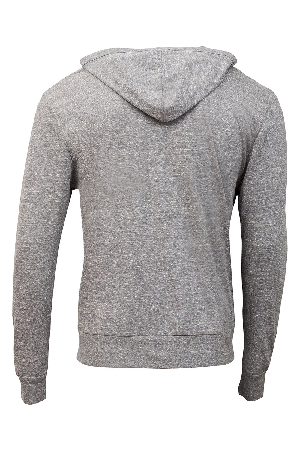 Threadfast Apparel 302Z Mens Full Zip Hooded Sweatshirt Hoodie w/ Pockets Grey Flat Back