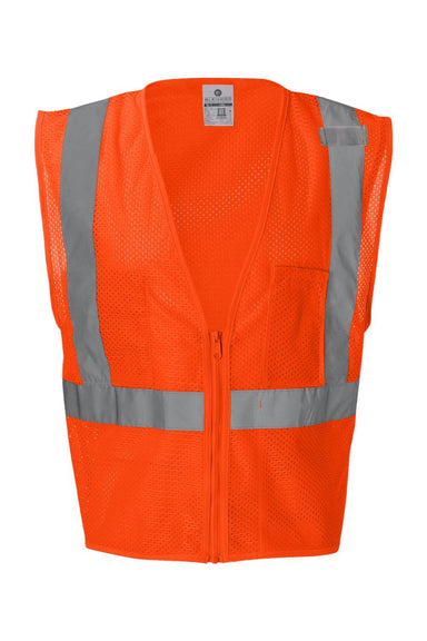Kishigo 1085-1086 Unisex Ultra Cool Mesh Vest w/ Pockets Orange Flat Front