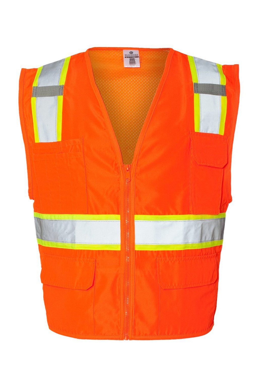 Kishigo 1163-1164 Unisex Ultra Cool Solid Front Vest w/ Mesh Back Orange Flat Front