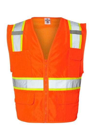 Kishigo 1163-1164 Mens Ultra Cool Solid Front Vest w/ Mesh Back Orange Flat Front