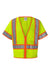 Kishigo 1242-1243 Unisex Ultra Cool 6 Pocket Mesh Surveyors Vest Lime Green Flat Front