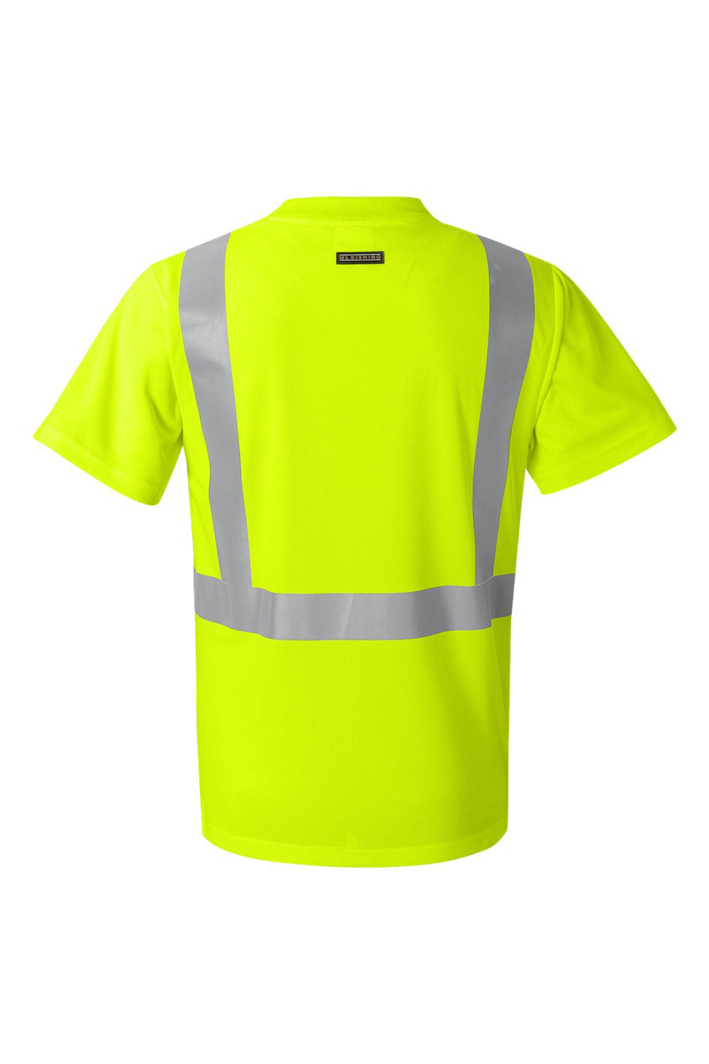 Kishigo 9110-9111 Mens High Performance Microfiber Short Sleeve Crewneck T-Shirt Lime Green Flat Back