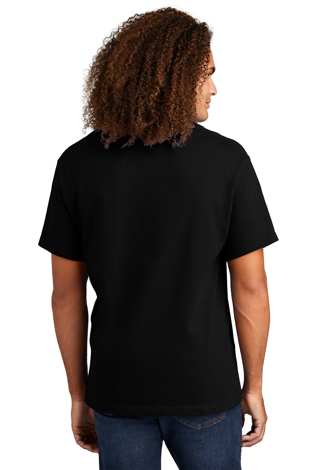American Apparel 1301/AL1301 Mens Short Sleeve Crewneck T-Shirt Black Model Back