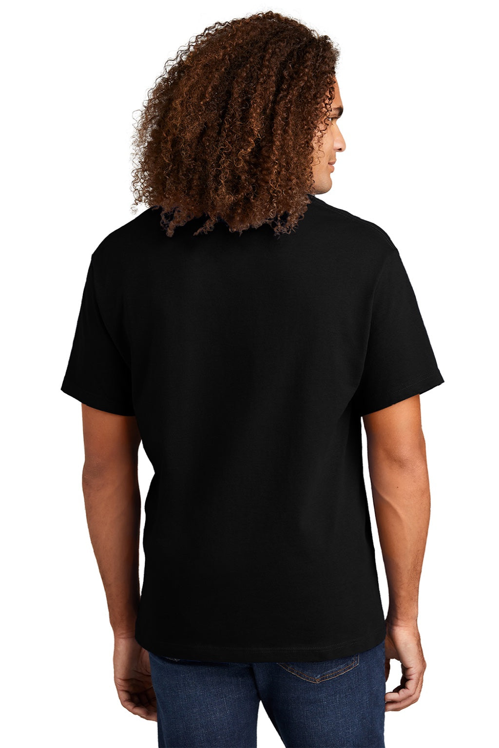 American Apparel 1301 Mens Short Sleeve Crewneck T-Shirt Black Model Back