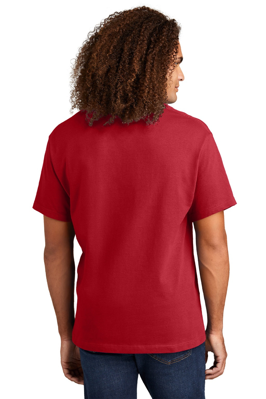 American Apparel 1301 Mens Short Sleeve Crewneck T-Shirt Cardinal Red Model Back