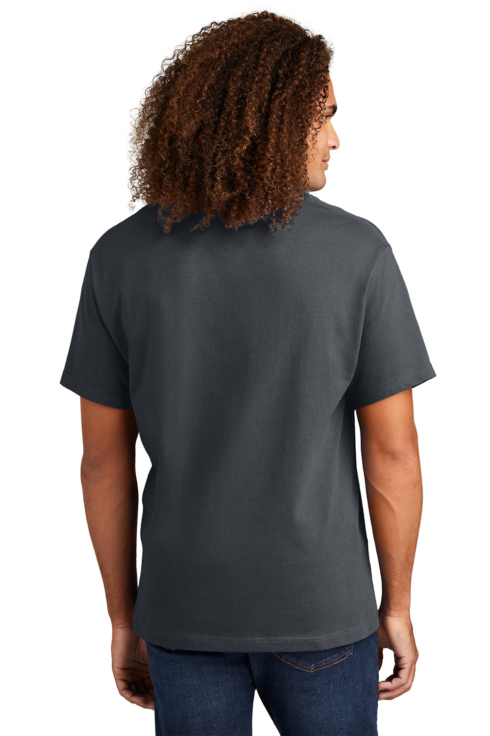 American Apparel 1301/AL1301 Mens Short Sleeve Crewneck T-Shirt Charcoal Grey Model Back