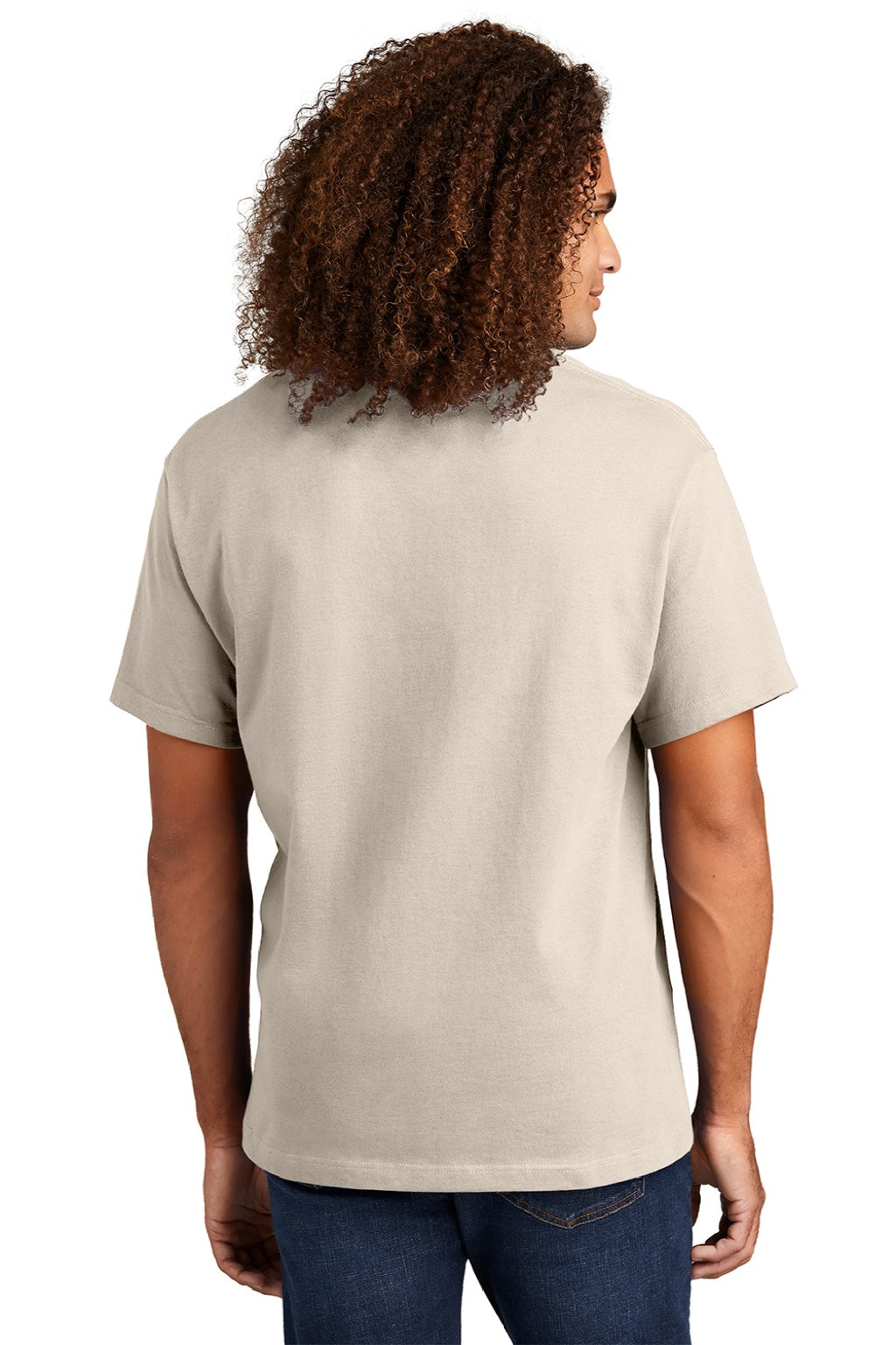 American Apparel 1301 Mens Short Sleeve Crewneck T-Shirt Cream Model Back