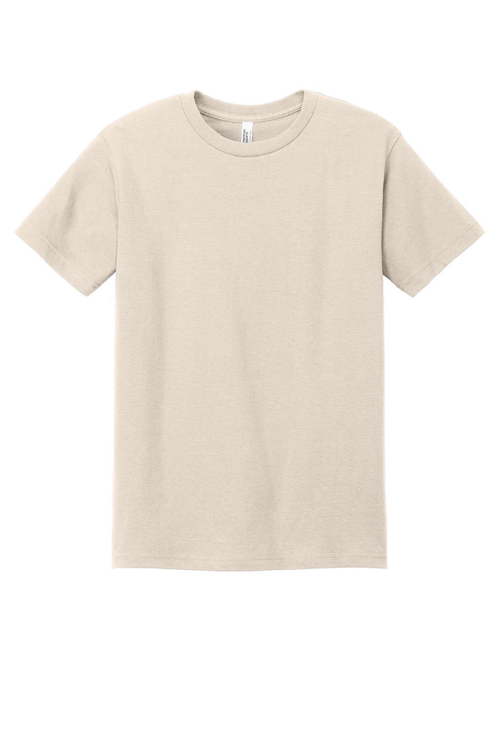 American Apparel 1301 Mens Short Sleeve Crewneck T-Shirt Cream Flat Front