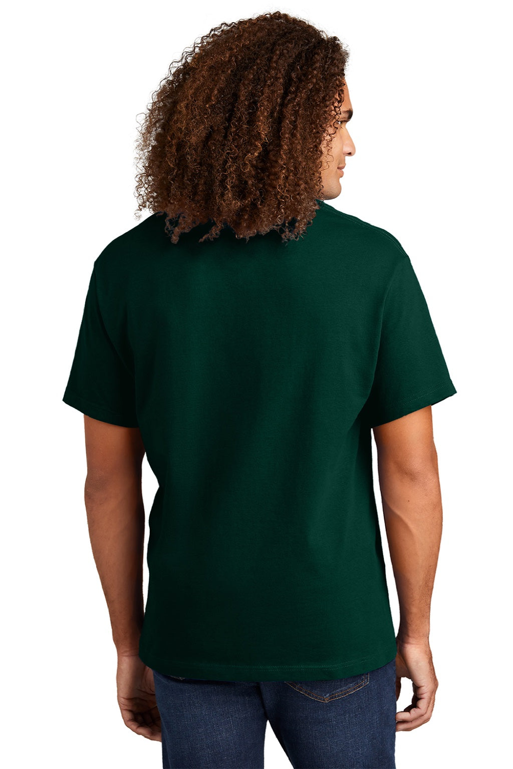 American Apparel 1301 Mens Short Sleeve Crewneck T-Shirt Forest Green Model Back