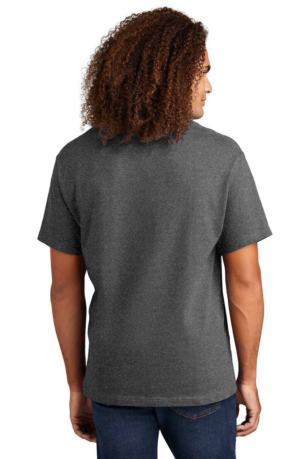 American Apparel 1301/AL1301 Mens Short Sleeve Crewneck T-Shirt Heather Charcoal Grey Model Back