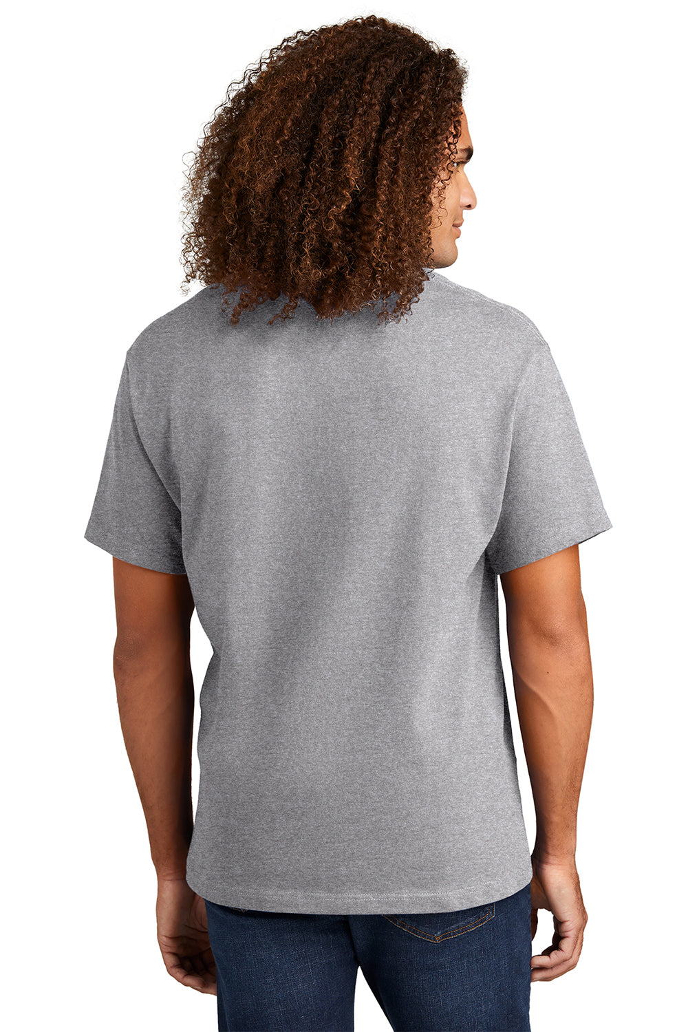 American Apparel 1301/AL1301 Mens Short Sleeve Crewneck T-Shirt Heather Grey Model Back