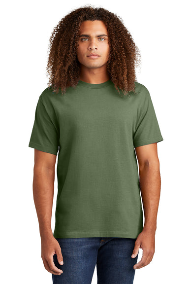 American Apparel 1301/AL1301 Mens Short Sleeve Crewneck T-Shirt Military Green Model Front