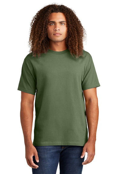 American Apparel 1301 Mens Short Sleeve Crewneck T-Shirt Military Green Model Front