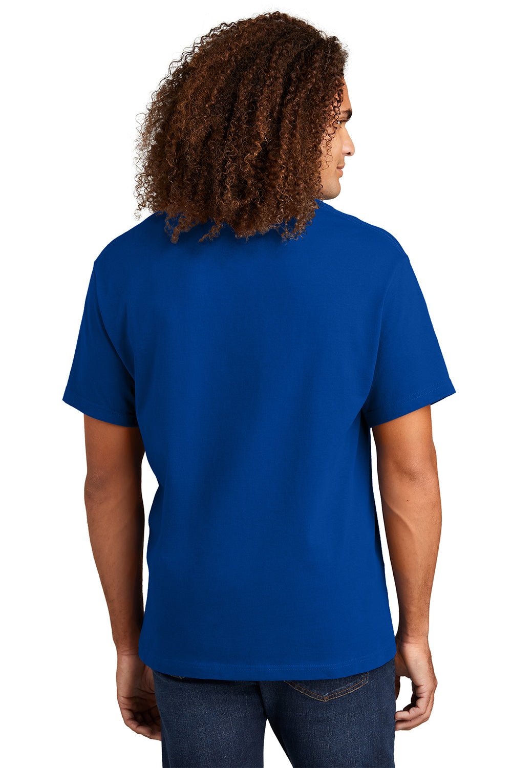 American Apparel 1301/AL1301 Mens Short Sleeve Crewneck T-Shirt Royal Blue Model Back