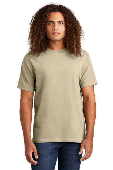 American Apparel 1301/AL1301 Mens Short Sleeve Crewneck T-Shirt Sand Model Front