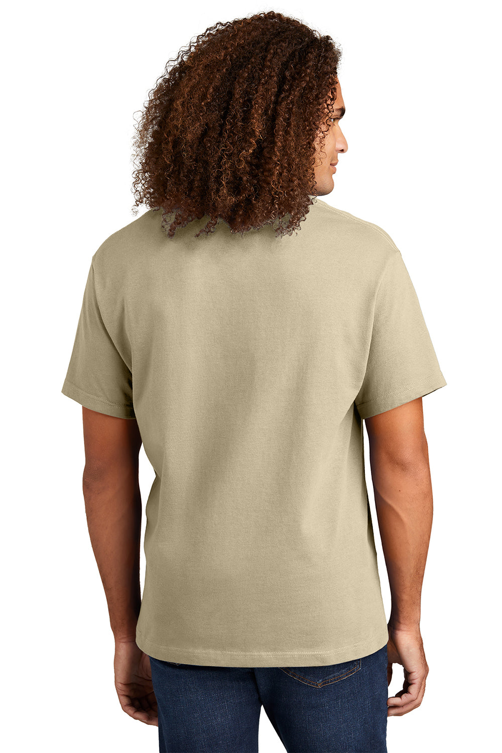 American Apparel 1301/AL1301 Mens Short Sleeve Crewneck T-Shirt Sand Model Back