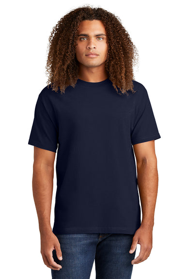 American Apparel 1301/AL1301 Mens Short Sleeve Crewneck T-Shirt True Navy Blue Model Front