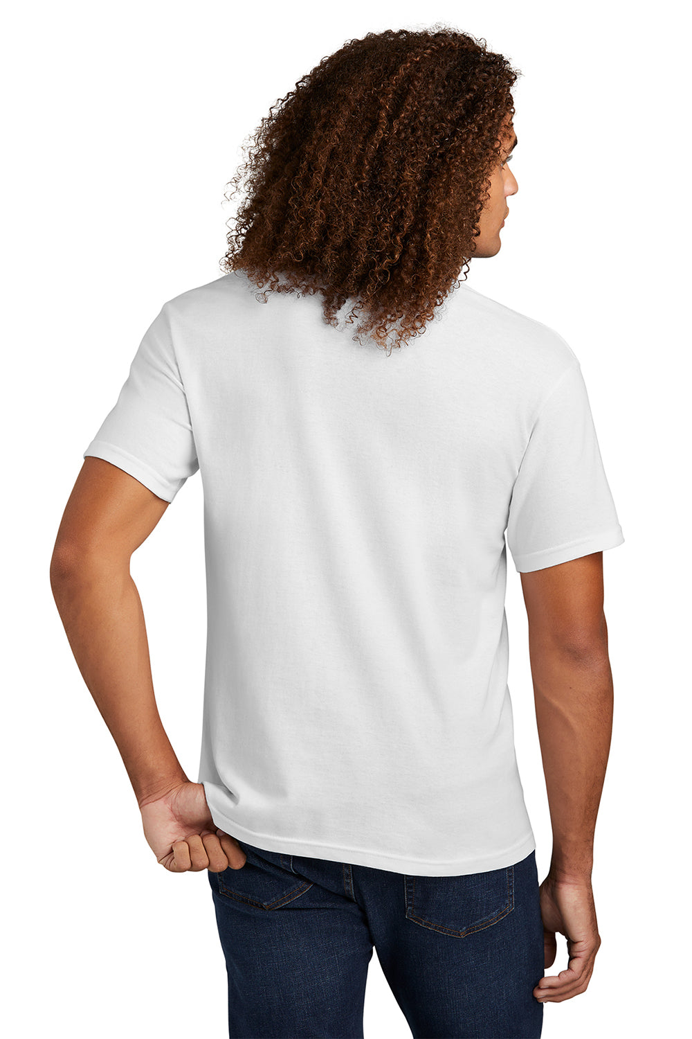 American Apparel 1301/AL1301 Mens Short Sleeve Crewneck T-Shirt White Model Back