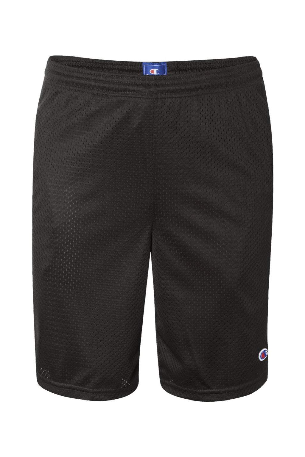Champion S162 Mens Mesh Shorts w/ Pockets Black Flat Front