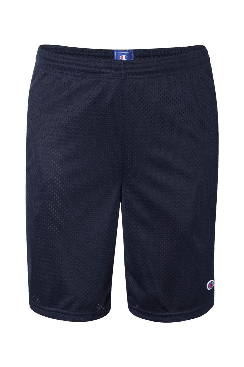 Champion S162 Mens Mesh Shorts w/ Pockets Navy Blue Flat Front