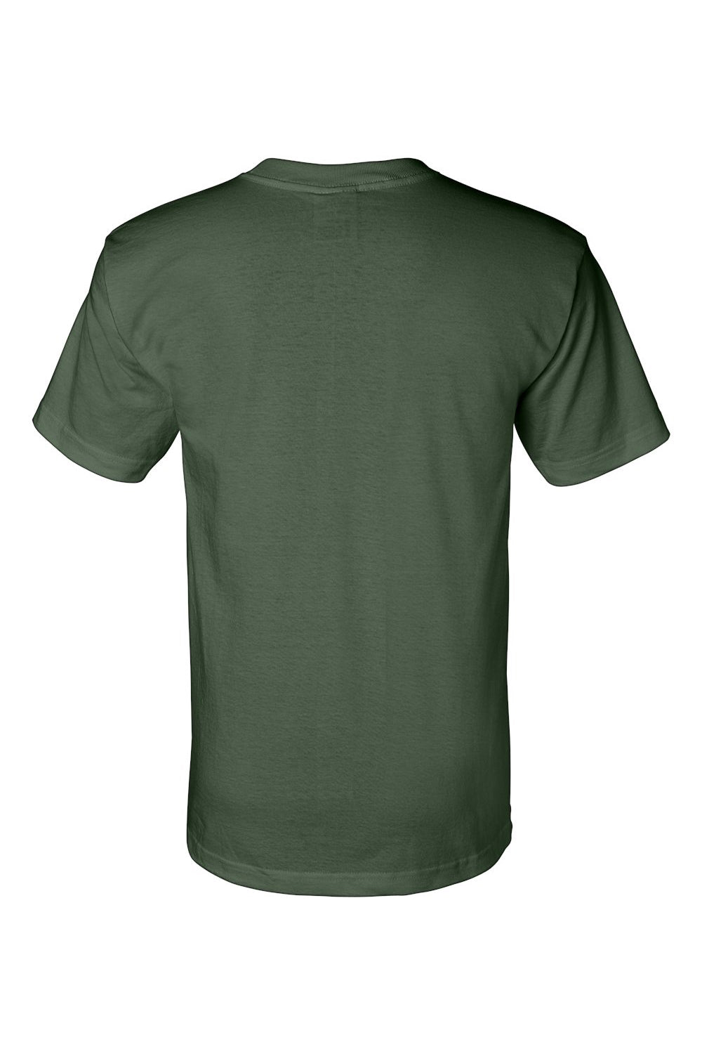 Bayside BA2905 Mens USA Made Short Sleeve Crewneck T-Shirt Forest Green Flat Back