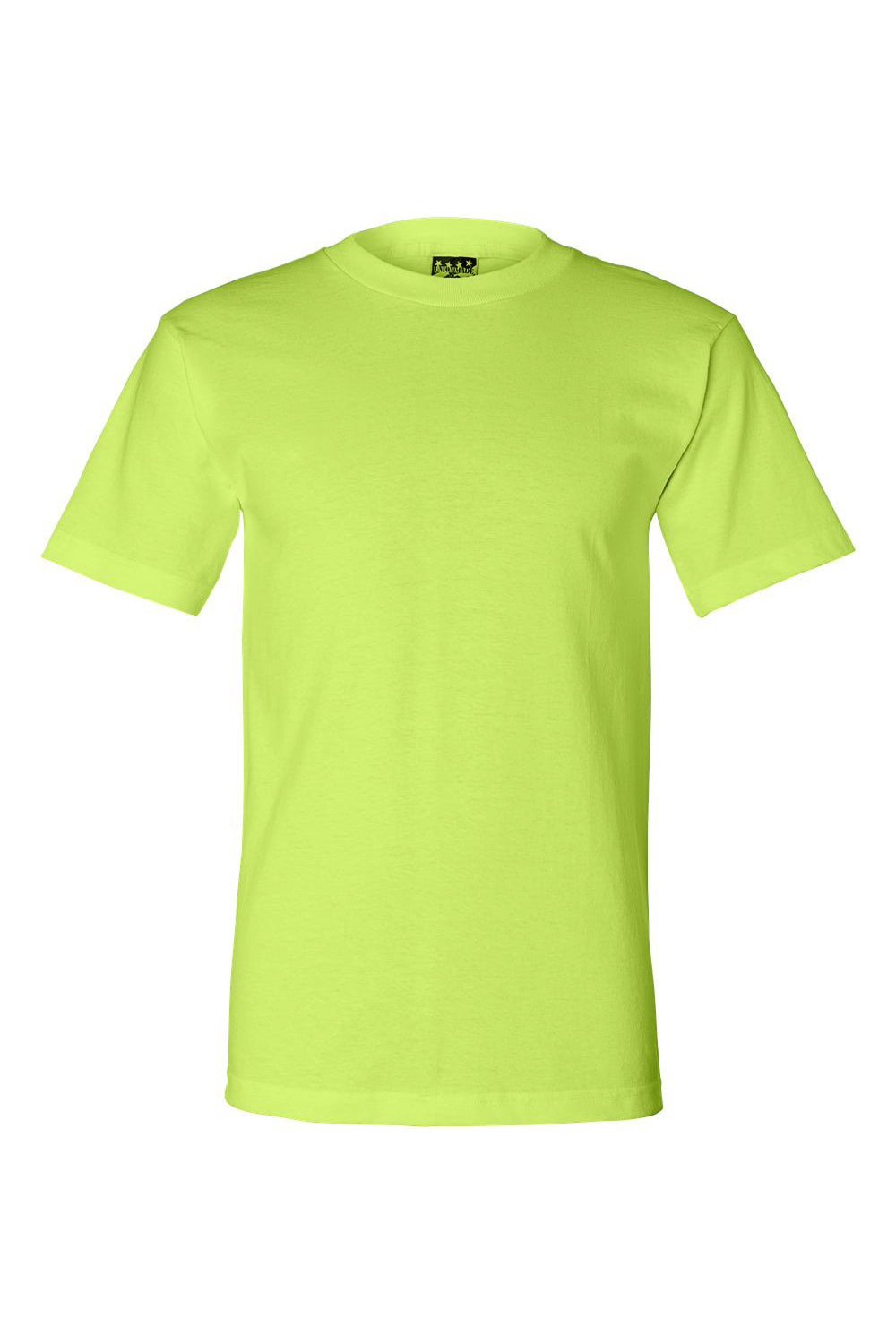 Bayside BA2905 Mens USA Made Short Sleeve Crewneck T-Shirt Lime Green Flat Front