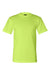 Bayside 2905 Mens USA Made Short Sleeve Crewneck T-Shirt Lime Green Flat Front