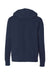 Independent Trading Company AFX90UNZ Mens Full Zip Hooded Sweatshirt Hoodie w/ Pockets Classic Navy Blue Flat Back